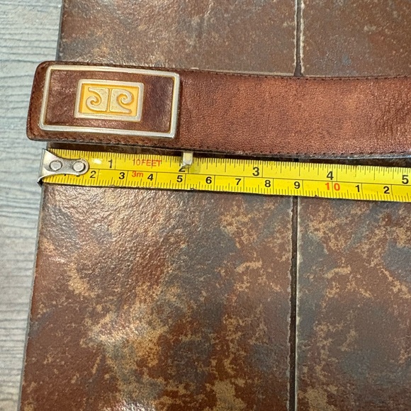 Vintage Pierre Cardin Brown Leather Belt - Picture 3 of 7